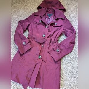 London Fog Coat in Purple-Red Color